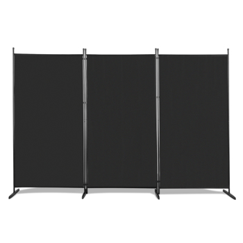 6FT Trifold 160g Polyester Fabric Plastic Foot Carbon Steel Frame Foldable Screen Black
