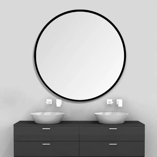 24" Wall Circle Mirror for Bathroom, Gold Round Mirror for Wall, 24inch Hanging Round Mirror for Living Room, Vanity, Bedroom