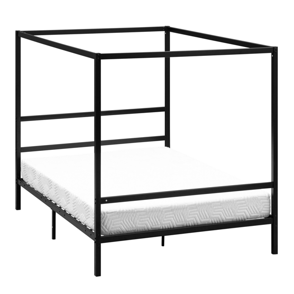 Mosquito Net Bed Simple Horizontal Bed Black Queen
