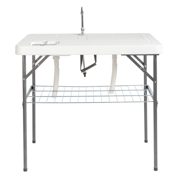 101*65.5*92cm HDPE Rectangular With Barbed Wire Foldable Outdoor Fish Killing Table White
