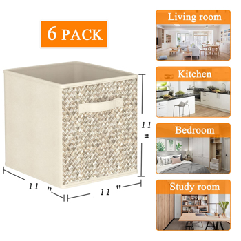 6 Pack Fabric Storage Cubes with Handles（it isn\\'t able to ship on weekend）