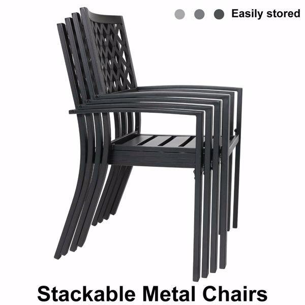 Metal Outdoor Stackable Dining Armchair (Set of 2)