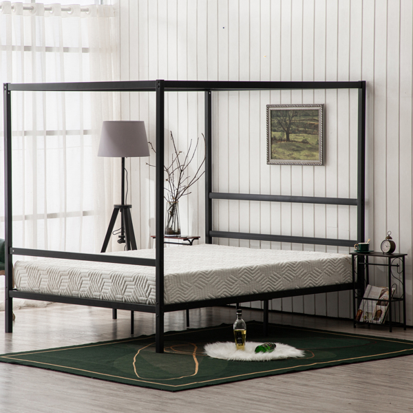 Mosquito Net Bed Simple Horizontal Bed Black Full