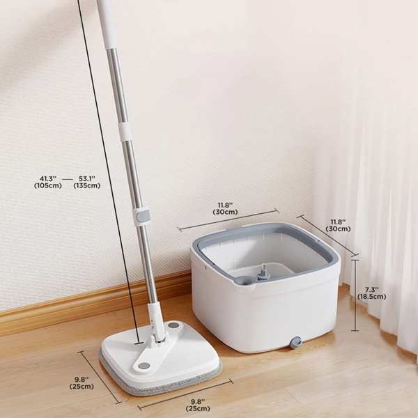  Joybos® Easy Washing Square Spin Mop & Bucket System With 4 Refills
