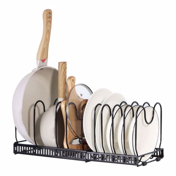 Adjustable kitchen pot rack, cutting board, cutting board, pot cover storage rack, multifunctional storage rack, telescopic pot rack, kitchen storage rack
