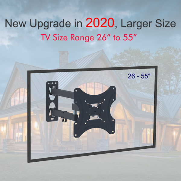 LEADZM 26-50" Adjustable Wall Mount Bracket Rotatable TV Stand TMX200 with Spirit Level