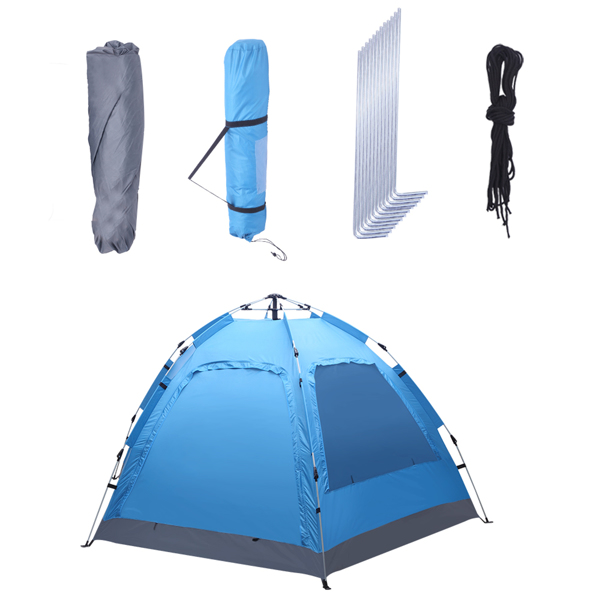 3-4 Person Automatic Family Tent Instant Pop Up Waterproof for Camping Hiking Travel Outdoor Activities 