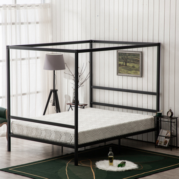 Mosquito Net Bed Simple Horizontal Bed Black Full