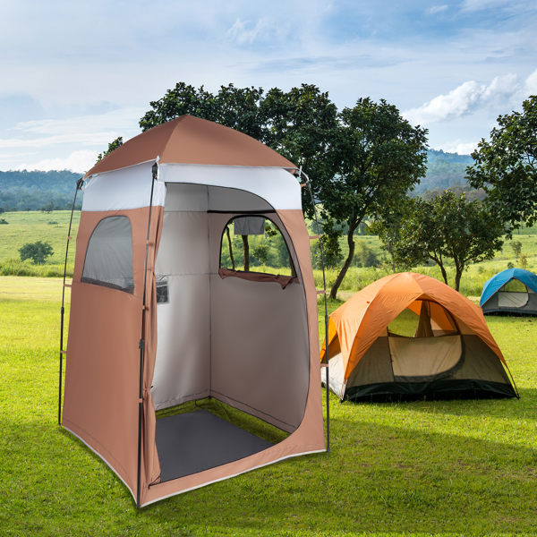 150*150*205cm Single Quick Open Changing Tent Shower Tent Brown