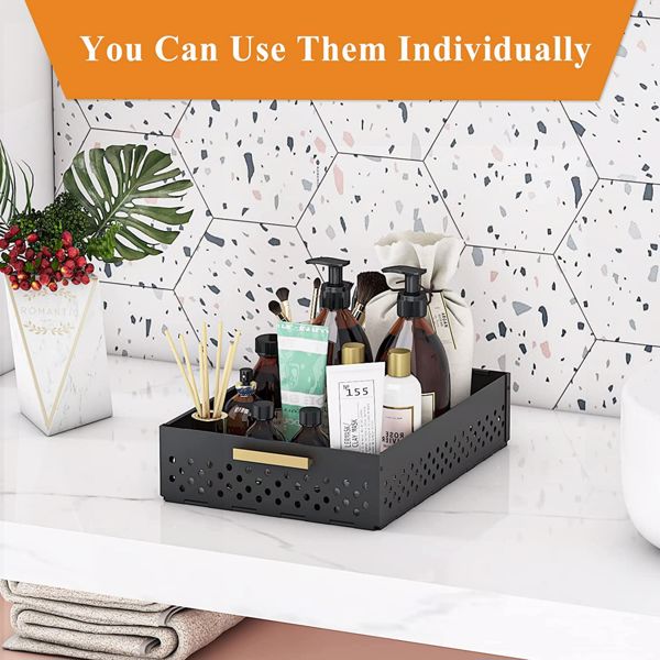 Double layer pull-out sink lower storage rack Kitchen counter lower storage cabinet Bathroom cabinet lower storage cabinet rack Sliding basket storage rack Cosmetics storage cabinet Black