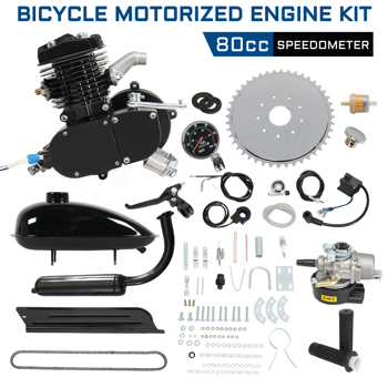 80cc 2.20kW 6000r/min Maximum Speed ​​38km/h Including Meter Bicycle Modification Parts Black