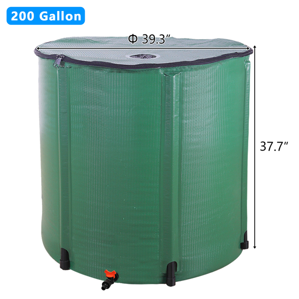 200 Gallon Folding Rain Barrel Water Collector Green