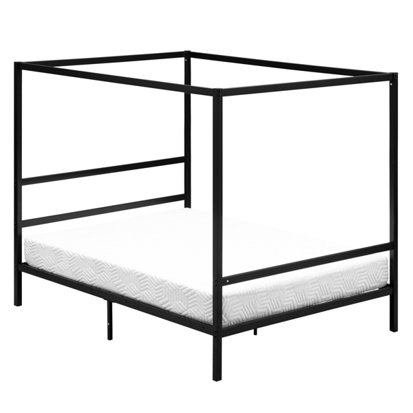 Mosquito Net Bed Simple Horizontal Bed Black Queen