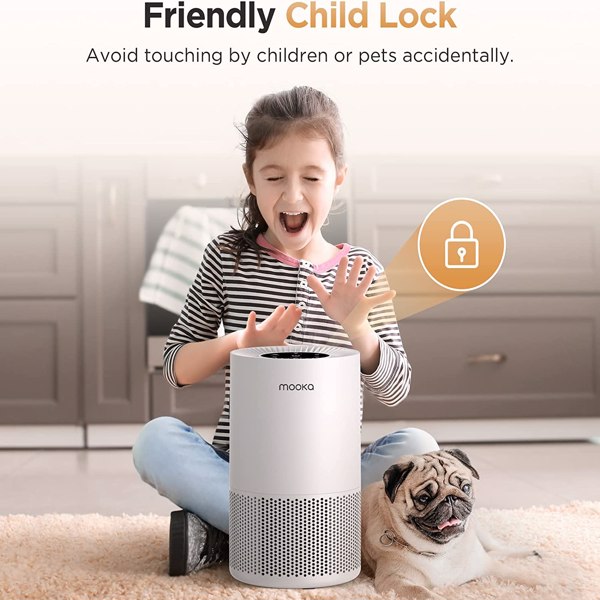 Air Purifiers for Home Large Rooms up to 1200ft², MOOKA H13 True HEPA Air Purifier for Bedroom Pets with Fragrance Sponge, Timer, （禁止TEMU, TIKTOK, WALMART, AMZ 分销，shipped by FBA，常规零售价89.99） 
