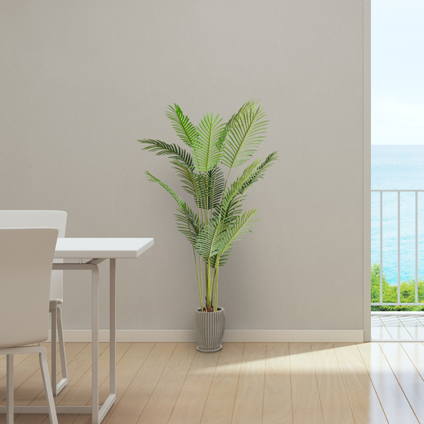  4FT Green Plastic 12 Leaf Palm Tree Simulation Tree