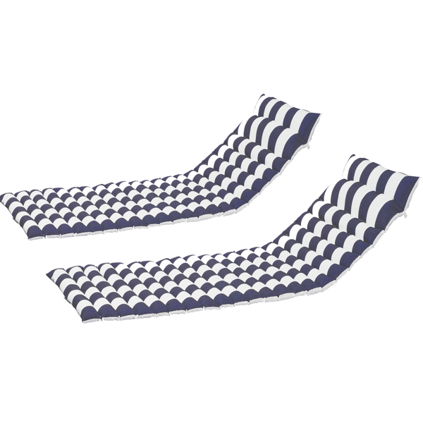 2 PCS Set Outdoor Lounge Chair Cushion Replacement Patio Seat Cushion ，BLUE-WHITE Stripe [Sale to Temu is Banned.Weekend can not be shipped, order with caution]
