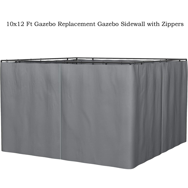 10 x 12 Ft Gazebo Curtain Replacement Curtain Cloth Gazebo 4-Sidewall Curtain Cloth with Zippers [Sale to Temu is Banned.Weekend can not be shipped, order with caution]