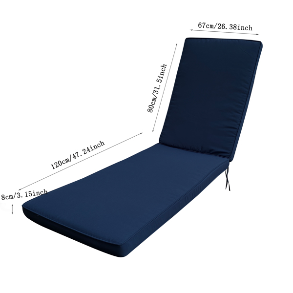 1PCS Outdoor Lounge Chair Cushion Replacement Patio Seat Cushion Chaise Lounge Cushion（Blue）