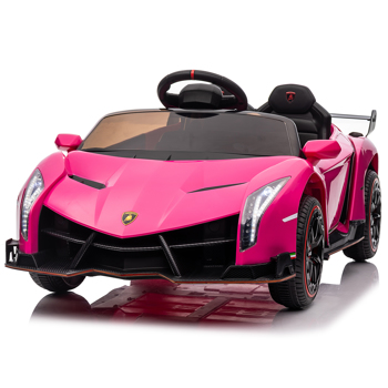 Lamborghini Poison Small Dual Drive 12V 4.5AH Sports Car with 2.4G Remote Control Rose Red XMX615B