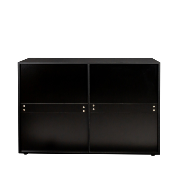 [FCH] 8 Drawer Double Dresser for Bedroom, Wide Storage Cabinet for Living Room Home Entryway, Black