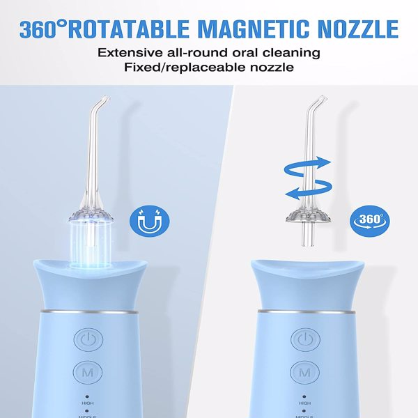 Water Dental Flosser Cordless with Magnetic Charging for Teeth Cleaning, Nursal 7 Clean Settings Portable Rechargeable Oral Irrigator, IPX8 Waterproof Water Dental Picks for Home Travel Blue