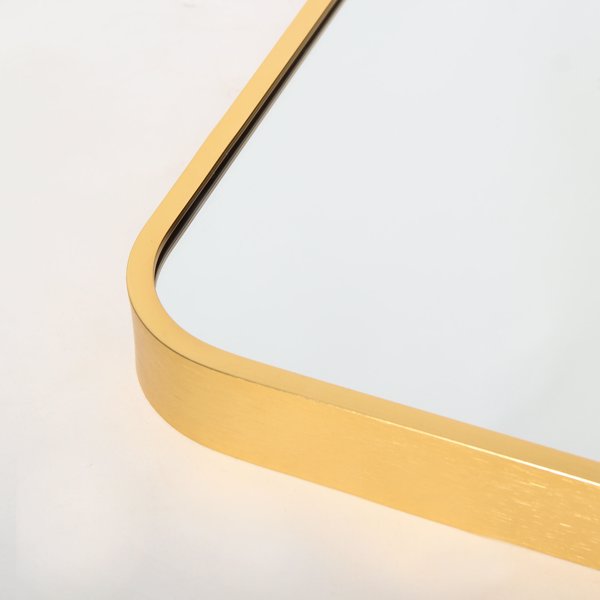 square rounded corners  Full Length Mirror Floor Mirror , Bedroom Mirror ，Dressing Mirror with Gold Aluminum Alloy Frame，65" x 22"