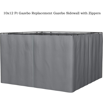 10 x 12 Ft Gazebo Curtain Replacement Curtain Cloth Gazebo 4-Sidewall Curtain Cloth with Zippers [Weekend can not be shipped, order with caution]