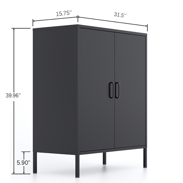 Metal Storage Locker Cabinet, Adjustable Shelves Free Standing Sideboard Steel Cabinets for Office,Home