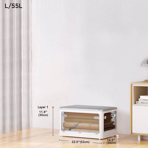  Joybos® Multifunctional Foldable Transparent Storage 55L White (1 Piece) 
