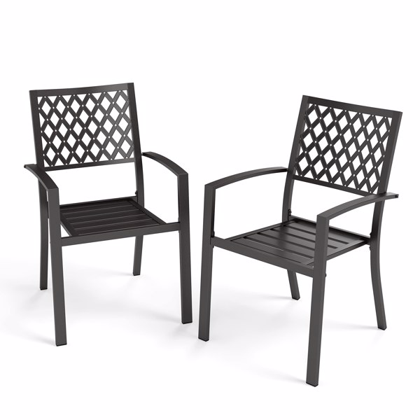 Metal Outdoor Stackable Dining Armchair (Set of 2)