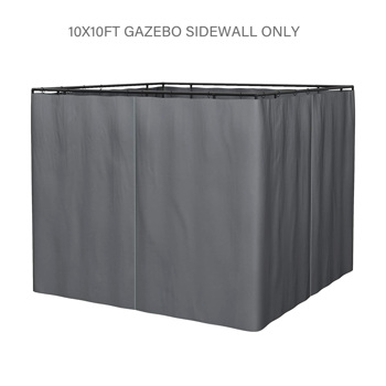 10 x 10 Ft Gazebo Curtain Replacement Curtain Cloth Gazebo 4-Sidewall Curtain Cloth with Zippers [Weekend can not be shipped, order with caution]