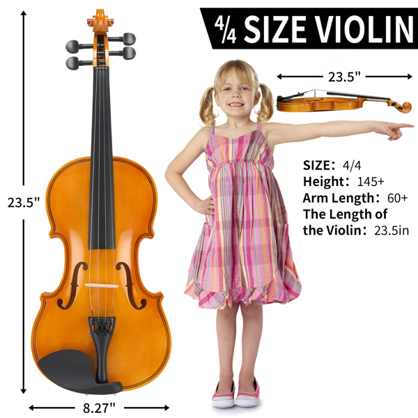 【Do Not Sell on AmazonFull Size 4/4 Violin Set for Adults Beginners Students with Hard Case,Violin Bow,Shoulder Rest,Rosin,Extra Strings and Sordine