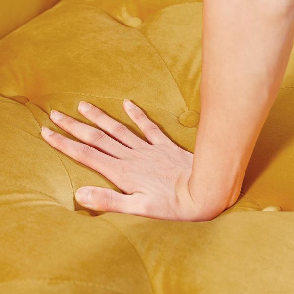 Velvet Sofa Stool with 2 Pillows in Light Brown