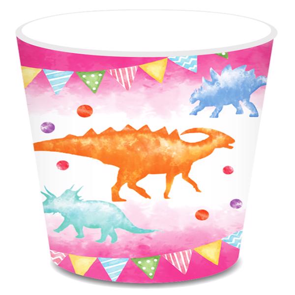 Pink Dinosaur Girl Paper Plates Party Supplie Plates and Napkins Birthday Disposable Tableware Set Party Dinnerware Serves 8 Guests for Plates, Napkins, Cups 68PCS