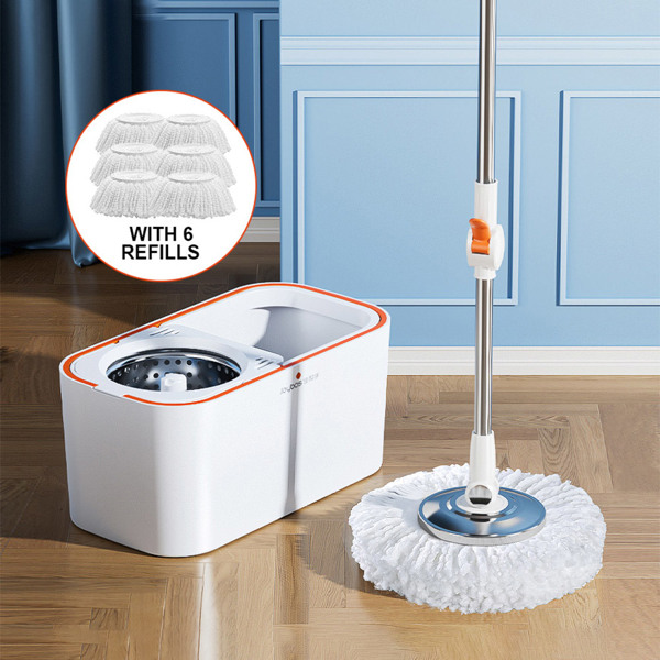 Joybos® 360 Spinning Mop Bucket Floor Cleaning System with 6 Refills