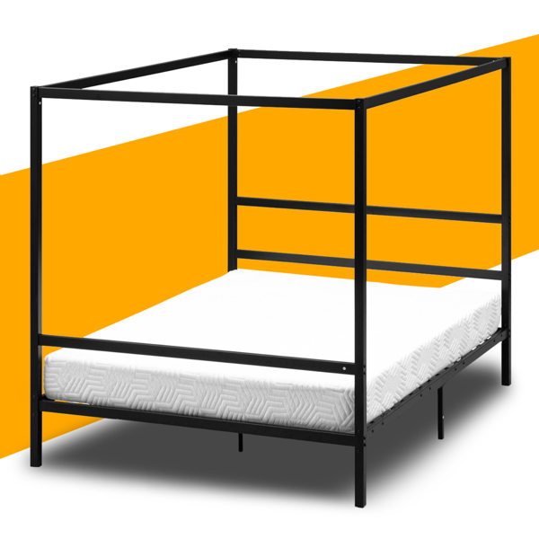 Mosquito Net Bed Simple Horizontal Bed Black Full