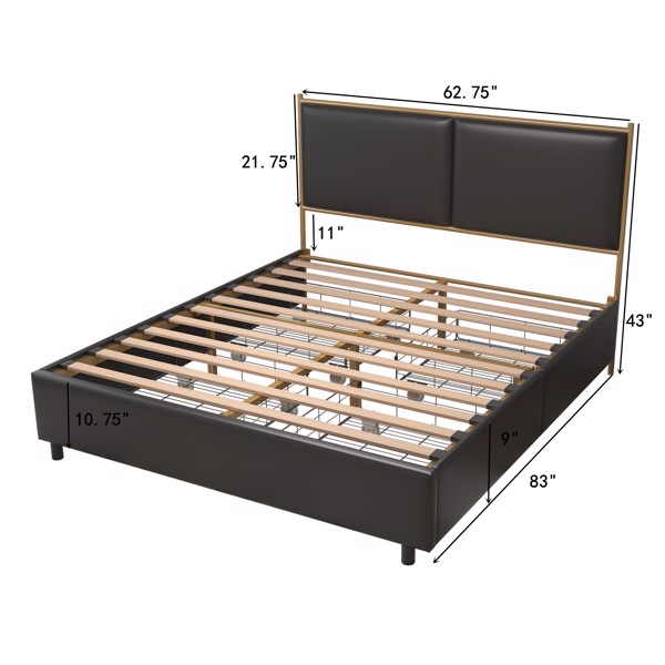 Classic steamed bread shaped backrest, metal frame, solid wood ribs, with four storage drawers, sponge soft bag, comfortable and elegant atmosphere