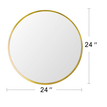 24\\" Wall Circle Mirror for Bathroom, Gold Round Mirror for Wall, 24inch Hanging Round Mirror for Living Room, Vanity, Bedroom