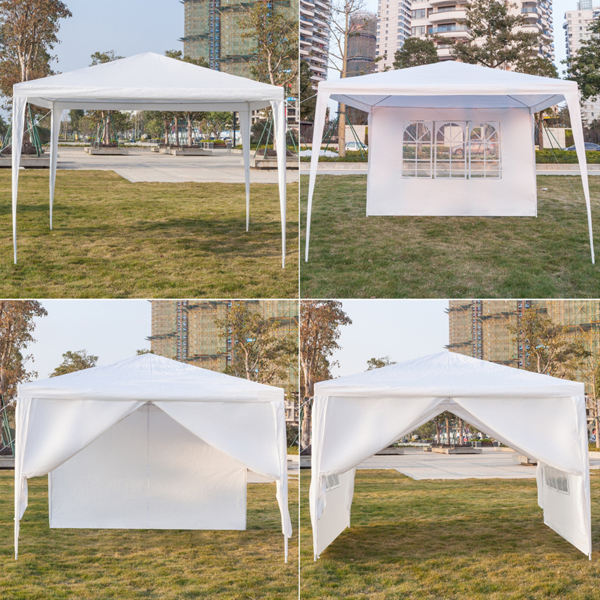 3 x 3m Four Sides Portable Home Use Waterproof Tent with Spiral Tubes White