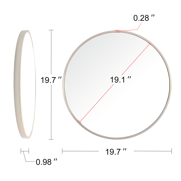 20" Wall Circle Mirror for Bathroom, Matte Gold Round Mirror for Wall, 20 inch Hanging Round Mirror for Living Room, Vanity, Bedroom