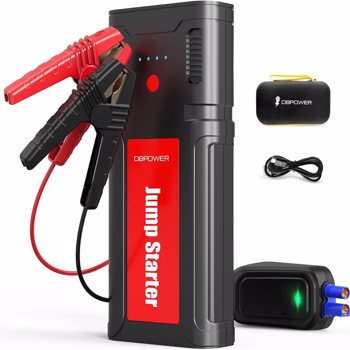 DBPOWER Jump Starter Battery Pack, 2750A Peak 76.96Wh, Portable Car Jump Starter (Up to 10L Gas/8L Diesel Engine) 12V Auto Battery Booster Pack with Smart Clamp Cables, Quick Charger, LED Light Jump B