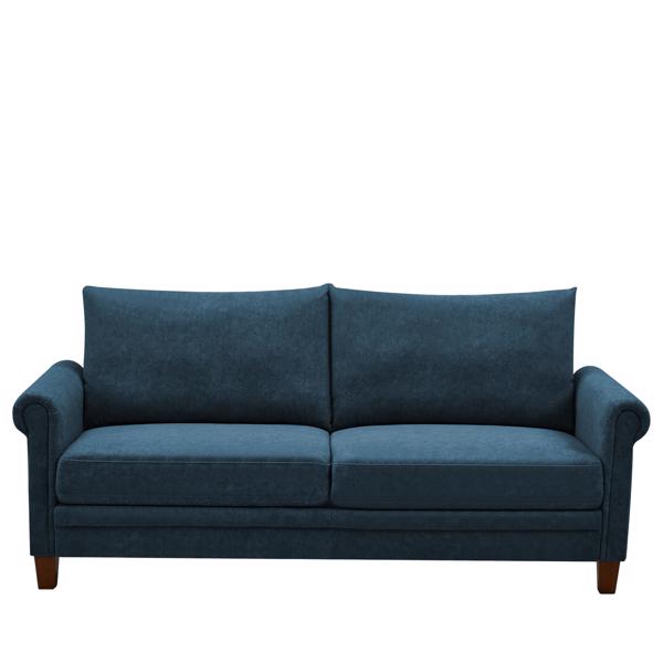 Blue, Frosted Cat's Claw Fabric Three-Seater Fabric Sofa