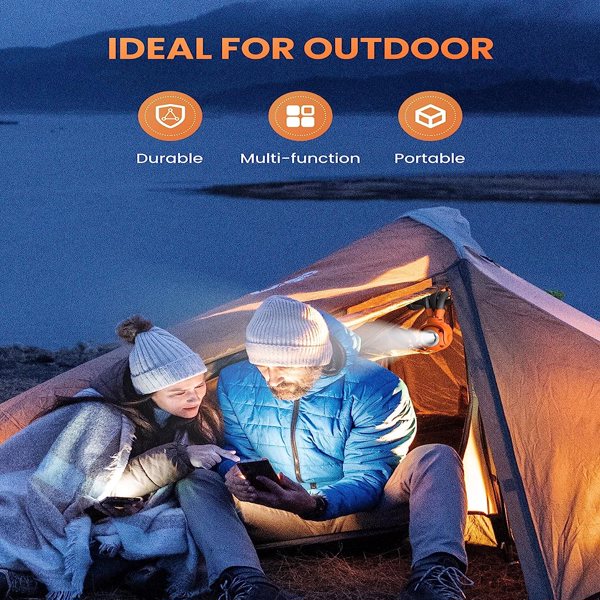 LED Camping Lantern - 4600mAh Rechargeable Camping Light with Flexible Tripod 3 Magnetic Base 3000LM 6 Modes 720°Rotate IPX4 Waterproof, Portable Tent Light for Outdoor Emergency, Gifts for Men