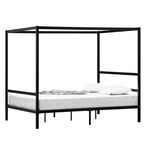 Mosquito Net Bed Simple Horizontal Bed Black Full