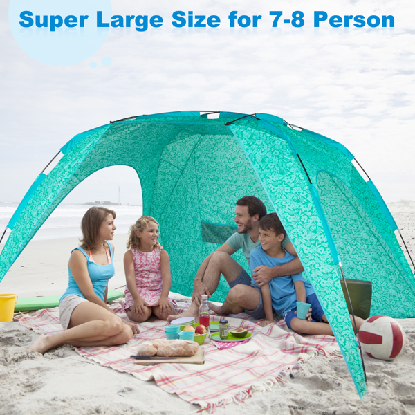 350*250*200cm Square Polyester Fabric Fiber Pole Beach Awning Color