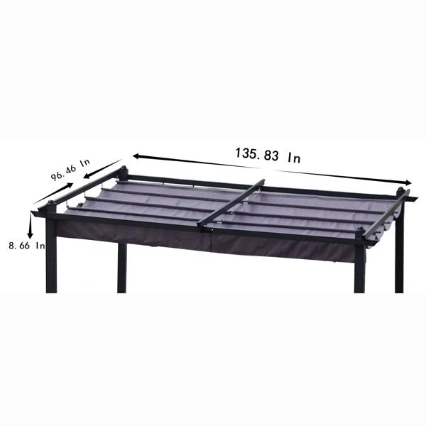 Replacement Canopy Top Cover Fabric for 13 x 10 Ft Outdoor Patio Retractable Pergola Sun-shelter Canopy