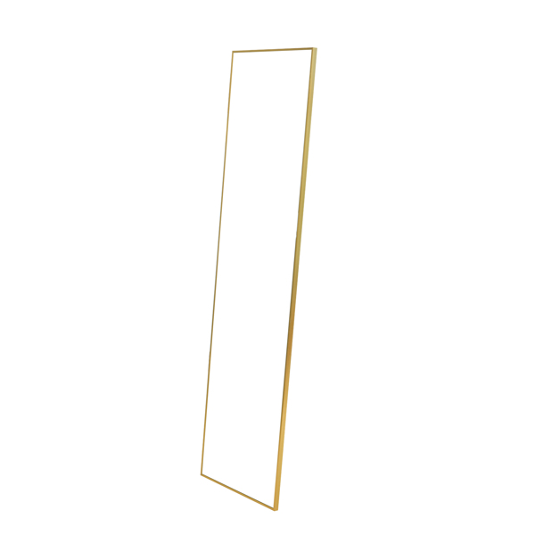 Full Length Mirror with Hanging Hooks for Door, Wall Mounted Decoration Dressing Mirror, Gold, 50” x 14”