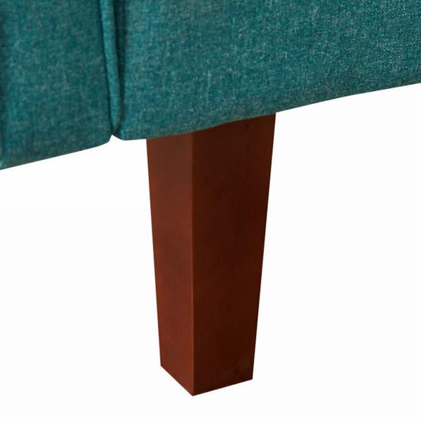 Green Sofa Bed, Modern Linen Sofa, Convertible Sleeper Sofa with Arms, Solid Wood Feet and Plastic Centre Feet