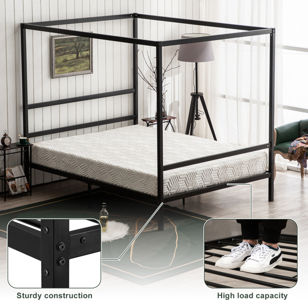 Mosquito Net Bed Simple Horizontal Bed Black Queen