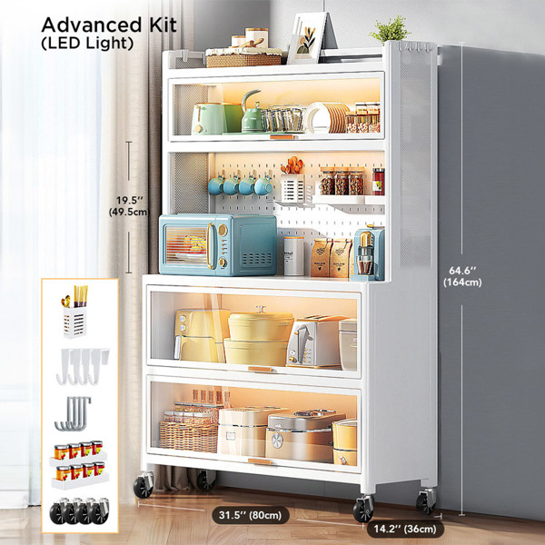 Joybos® Metal Kitchen Pantry Storage Cabinet with DIY Pegboard Wall